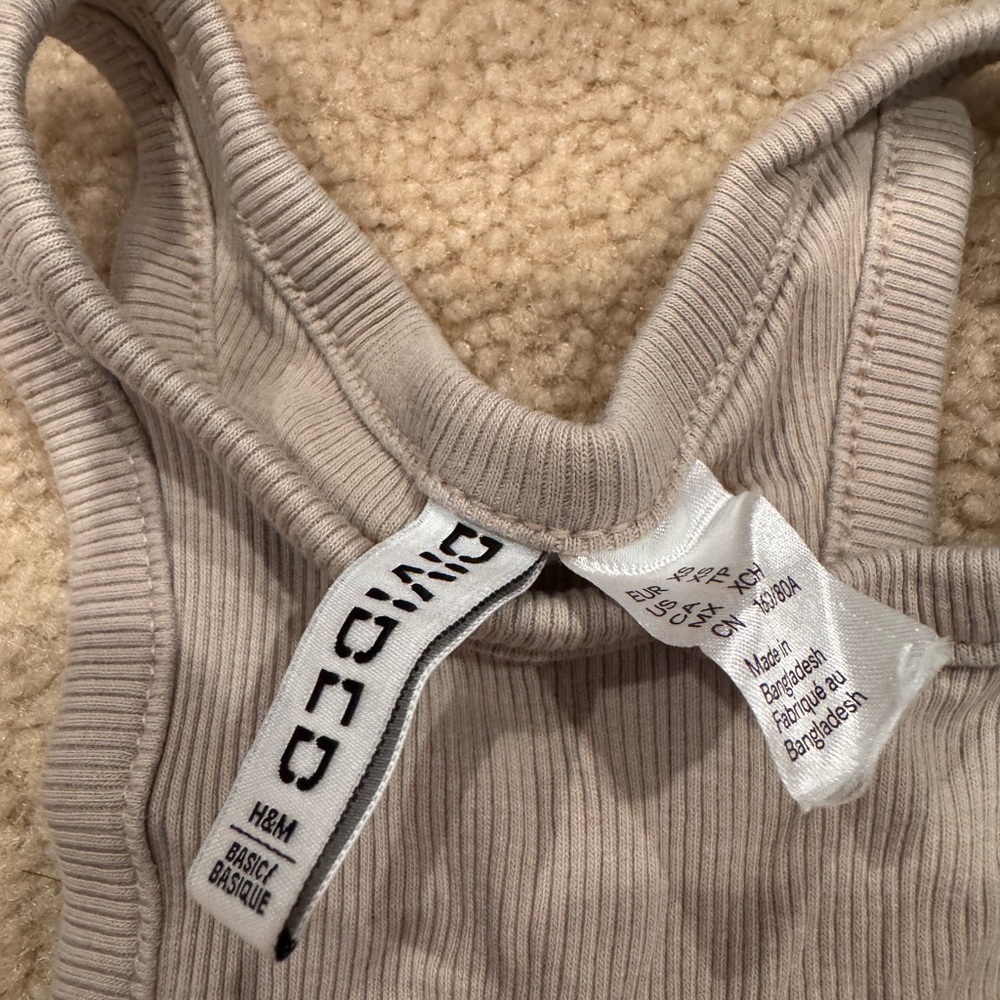H&M Ribbed Tank Top - Light Beige - Picture 2 of 2